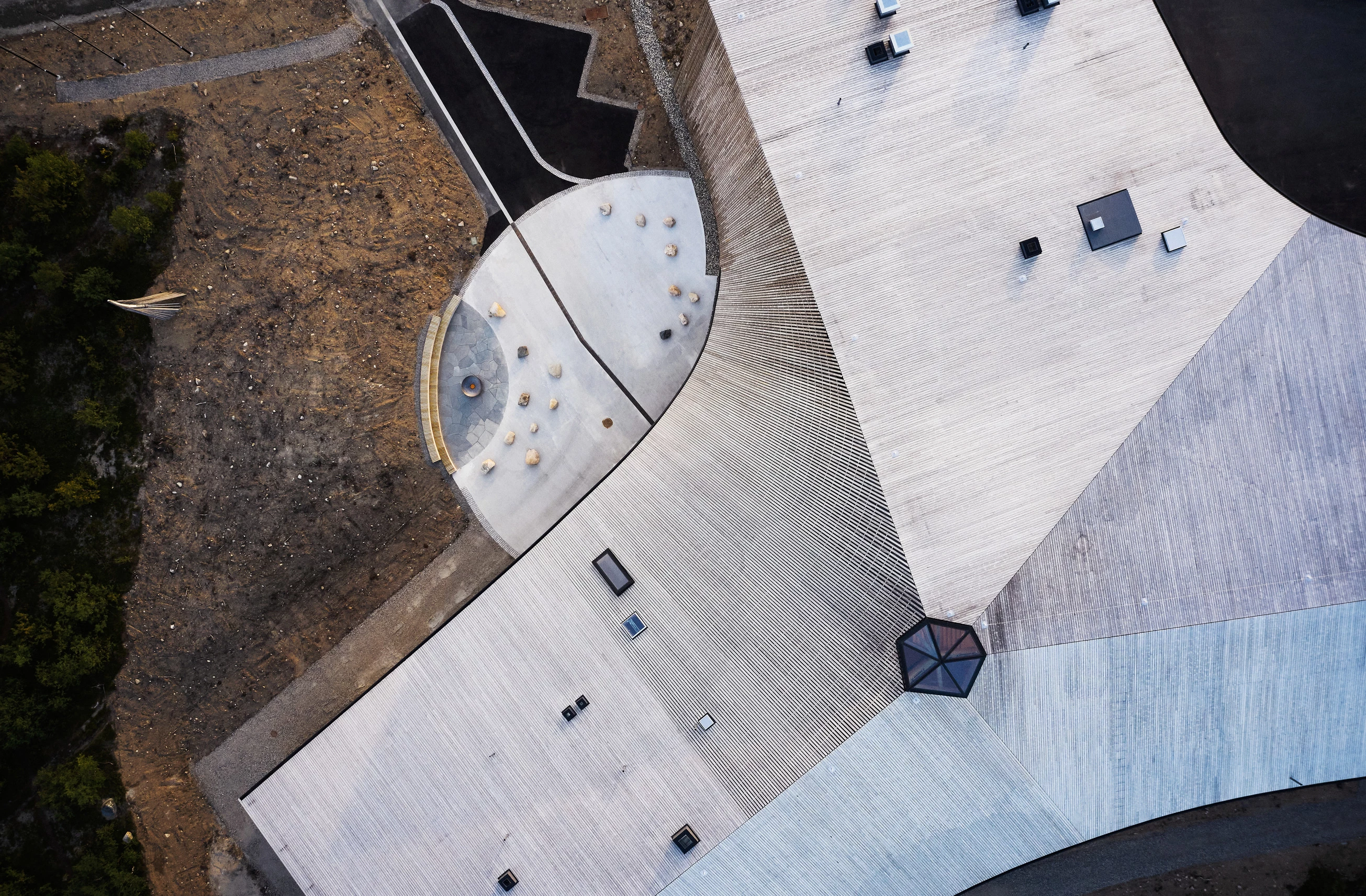 Čoarvemátta's generous glazing includes a skylight that's inspired by a Sami reahpen, or smoke hole