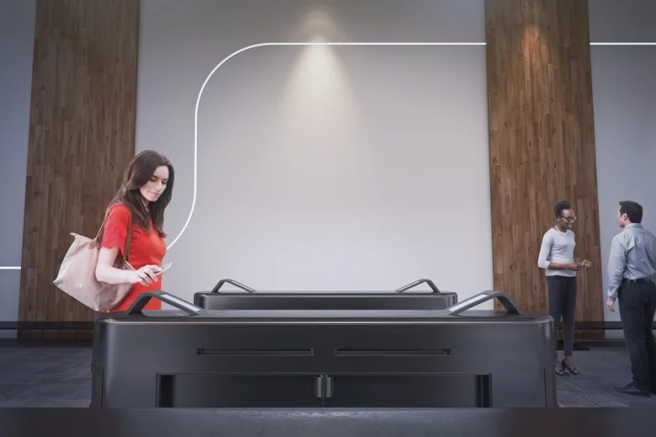 The myPORT system and smartphone app provides users with access to buildings, calls elevators and streams intercom feeds to smartphones