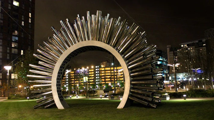 The Aeolus at night, Salford, MediaCityUK