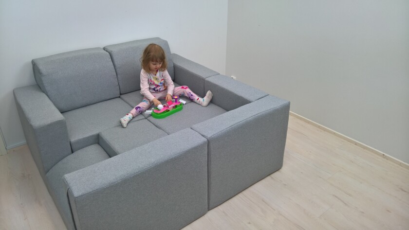 Keeping child safety in mind, BiT features a series of different shaped soft sofa pieces that fix together using strong interior magnets