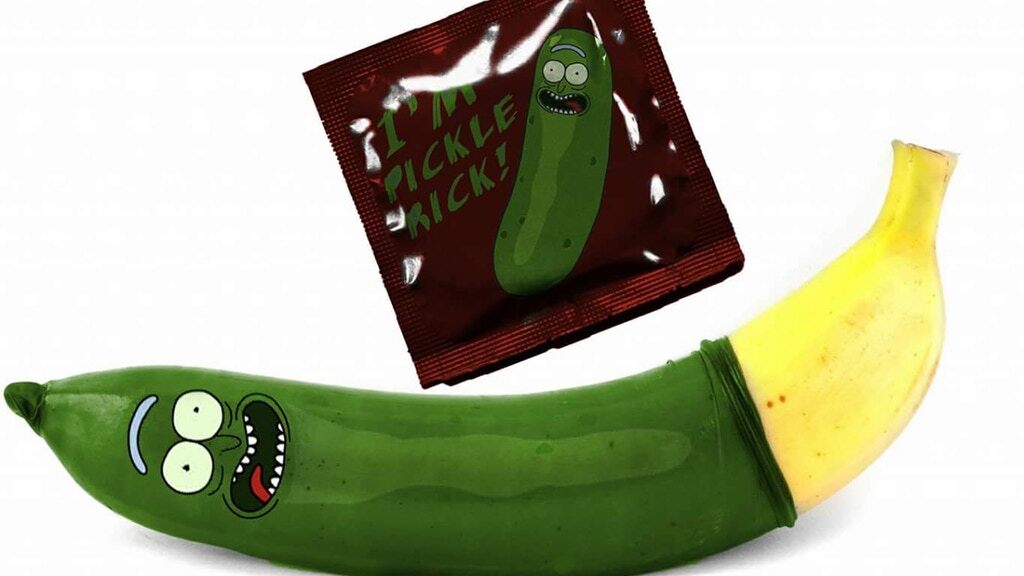The Pickle Rick condom is the least sexy thing ever