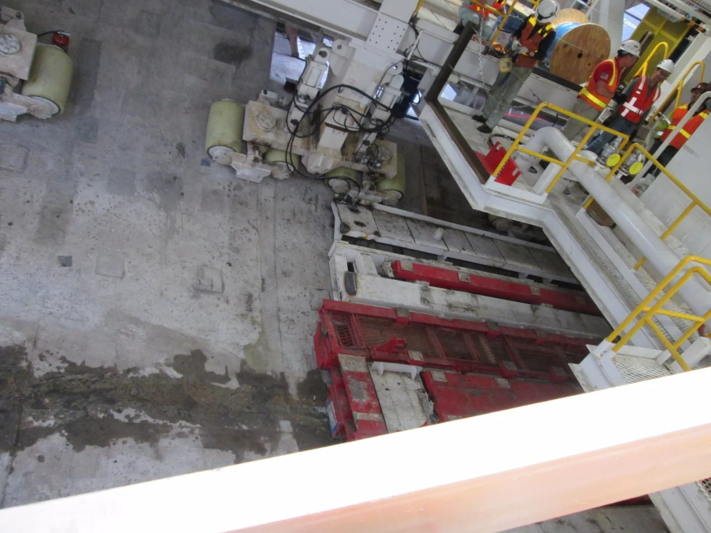 Bertha sat on wheels in the tunnel