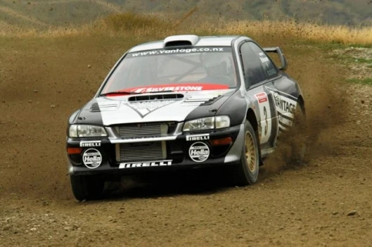 Swedish rally ace Kenneth Eriksson driving the ex-Possum Bourne WRC Subaru