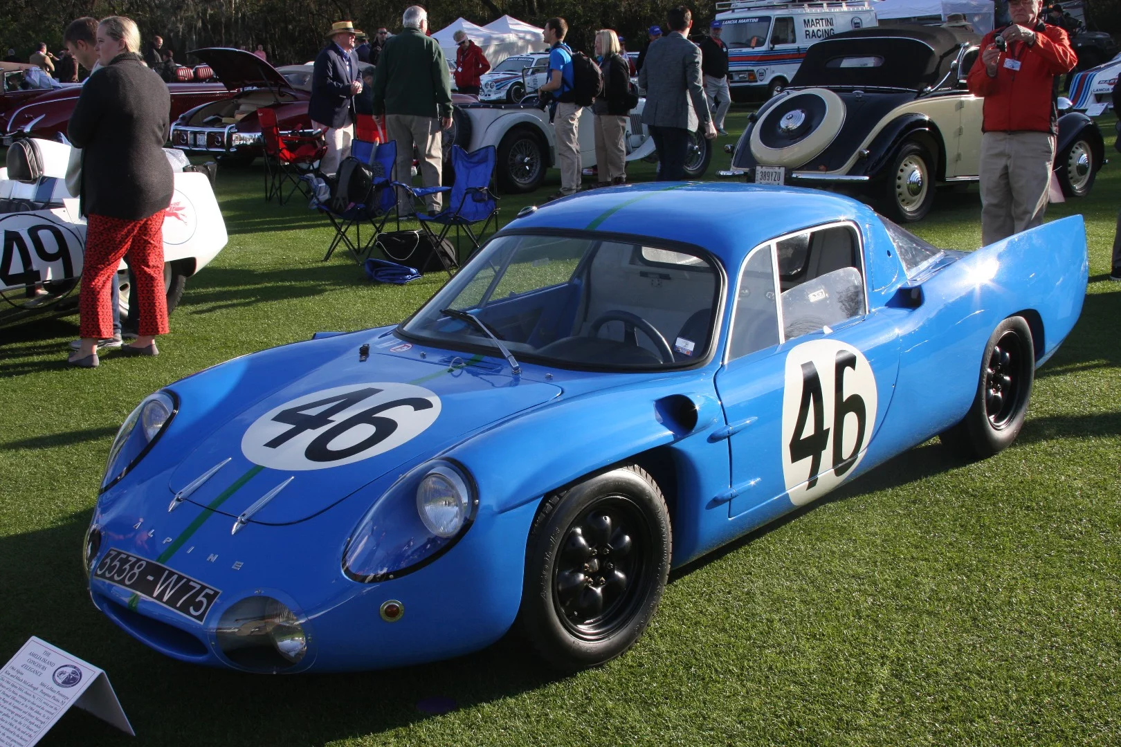 This Alpine A110 M64 Prototype twice ran the 24 Hours of Le Mans, winning its class and the Index of Thermal Efficiency at its 1964 debut. To win the Index of Thermal Efficiency Award, drivers Roger de Lagenetse and Henry Morrogh covered 2,436 miles at an average speed of 101 mph while averaging 21 miles per gallon. The four cylinder 1,049cc engine develops 115 hp, proving that you can indeed do more with less. At the end of the 1965 season, the car was refitted with M65 bodywork and used to develop the next generation version that became the successful Alpine A210.