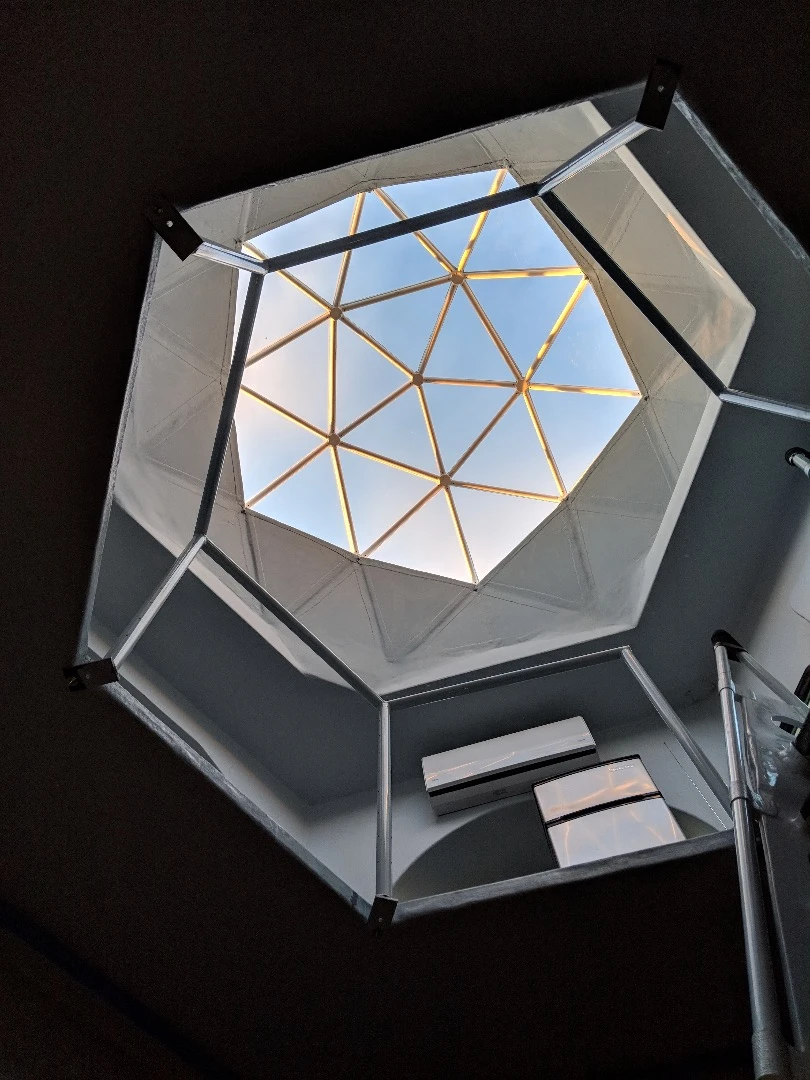 The Lunar Lander's dome-style skylight