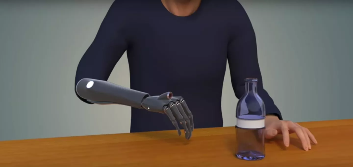 Computer rendering of how a future bionic hand with embedded camera could look