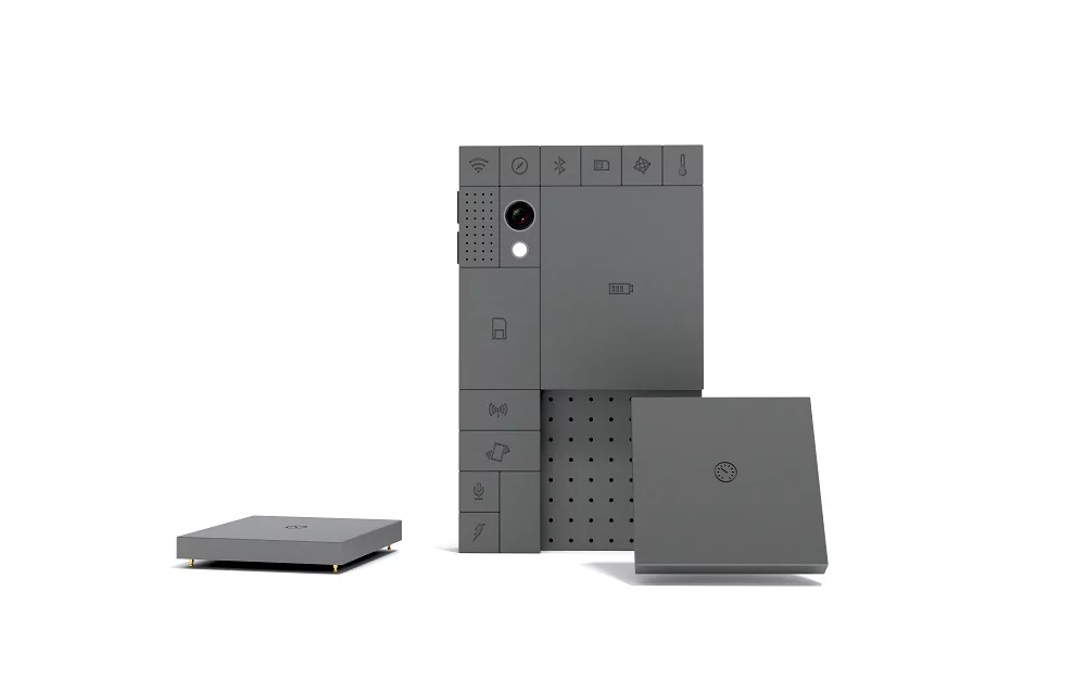 A Phonebloks handset would comprise modular bloks attached to a universal base