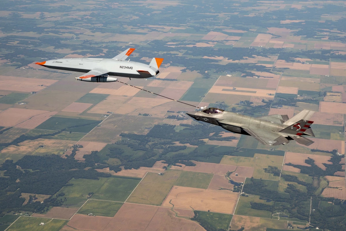 The F-35C taking on fuel from the MQ-25