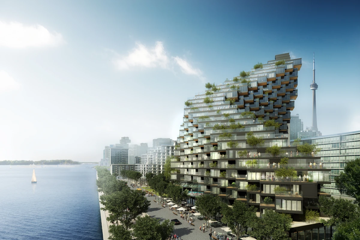 The building is envisioned for Toronto, Canada's Lakeshore region and would rise to 24 floors