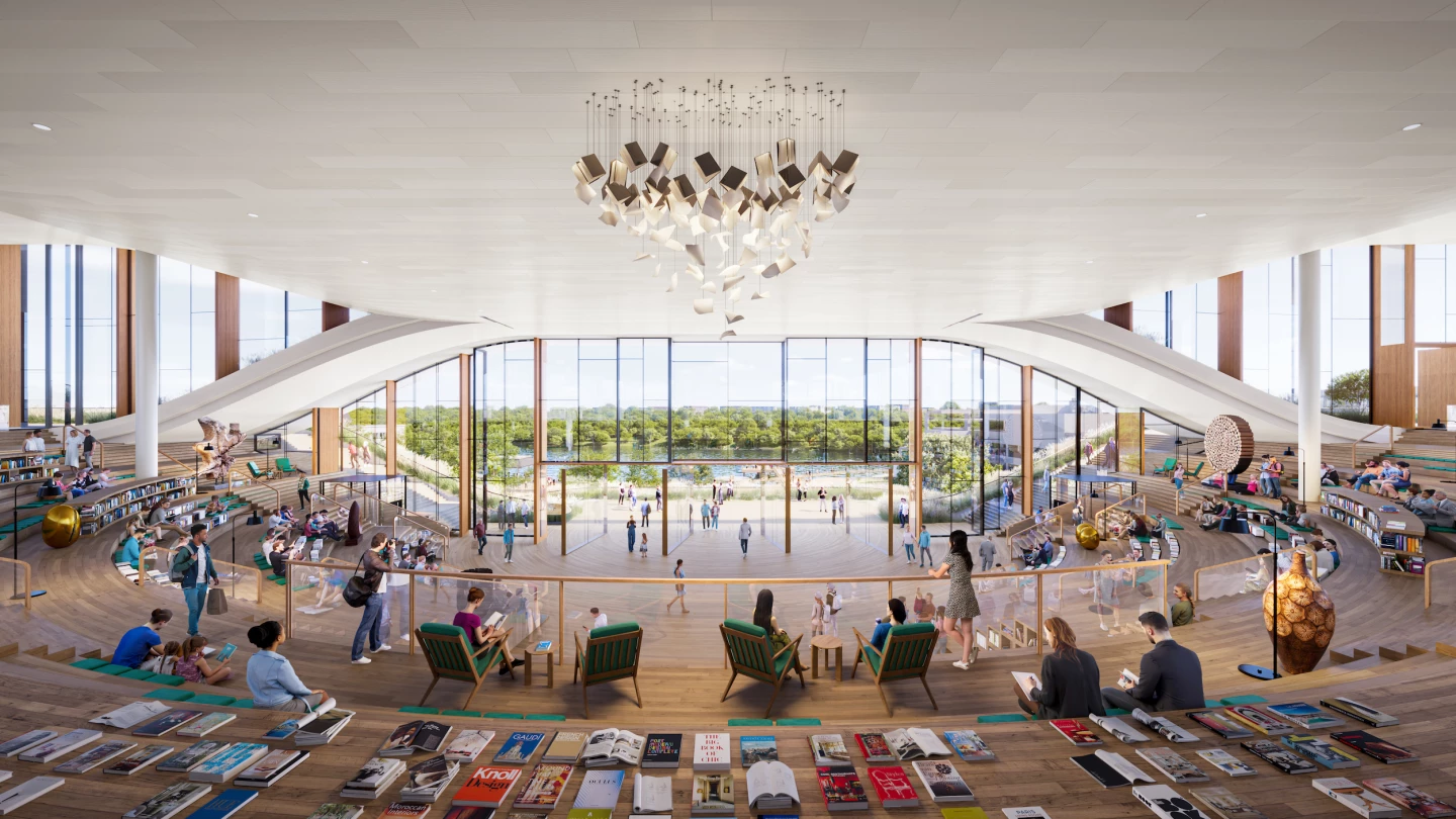 Columbia Library will function as a traditional library, as well as a community space for hosting events