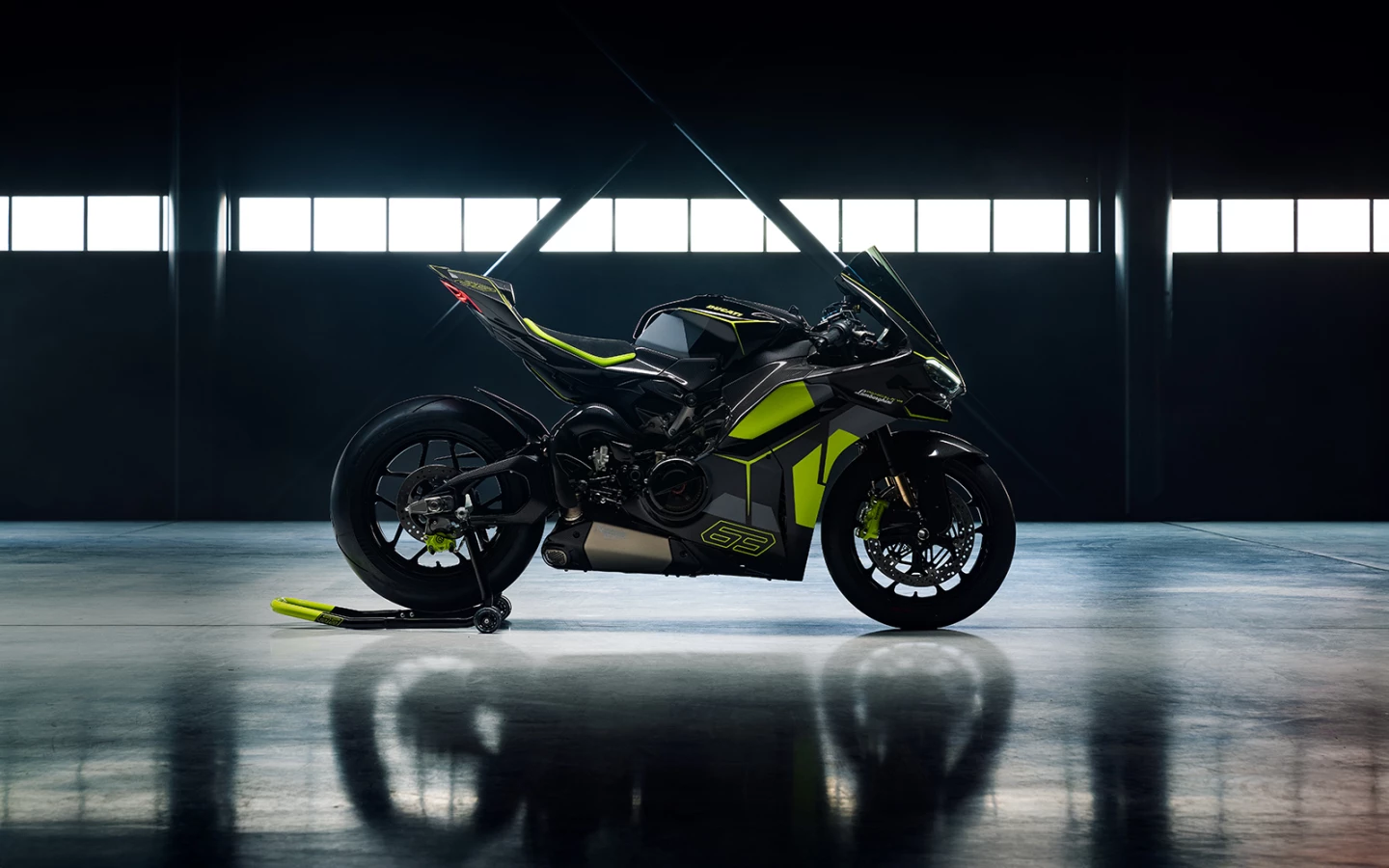 The Ducati Panigale V4 Lamborghini will cost $78,400, while the 63-unit Ducati Panigale V4 Lamborghini Speciale Clienti will cost $100,400