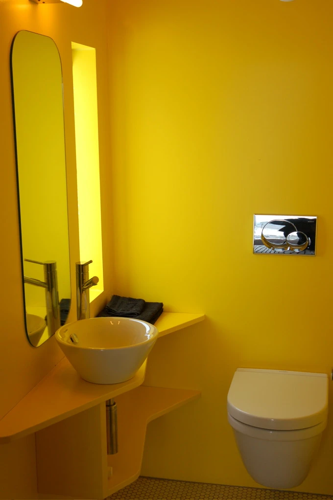 Bright modern bathroom at Juvet