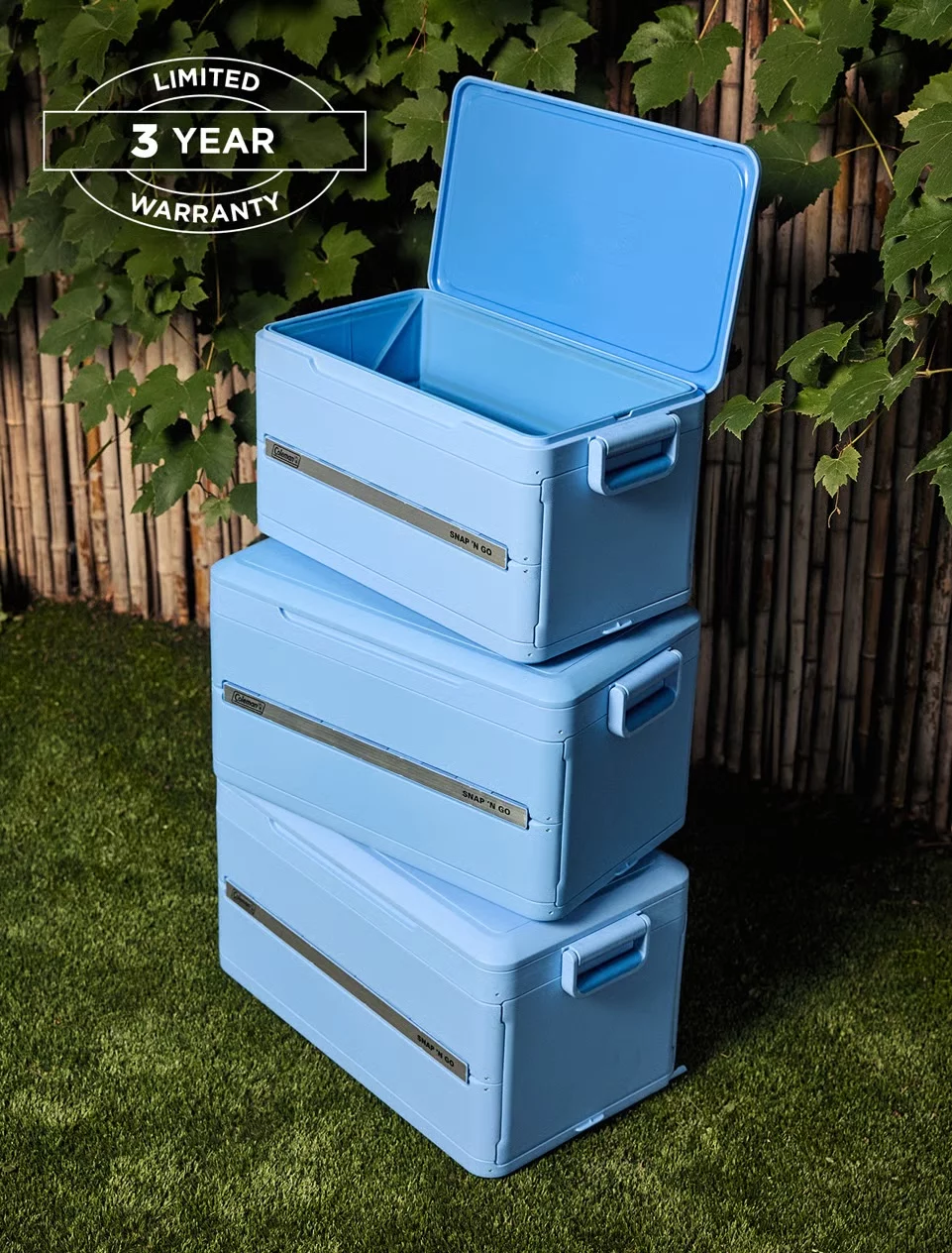 The Snap 'N Go series comes in three sizes, backed by a three-year warranty