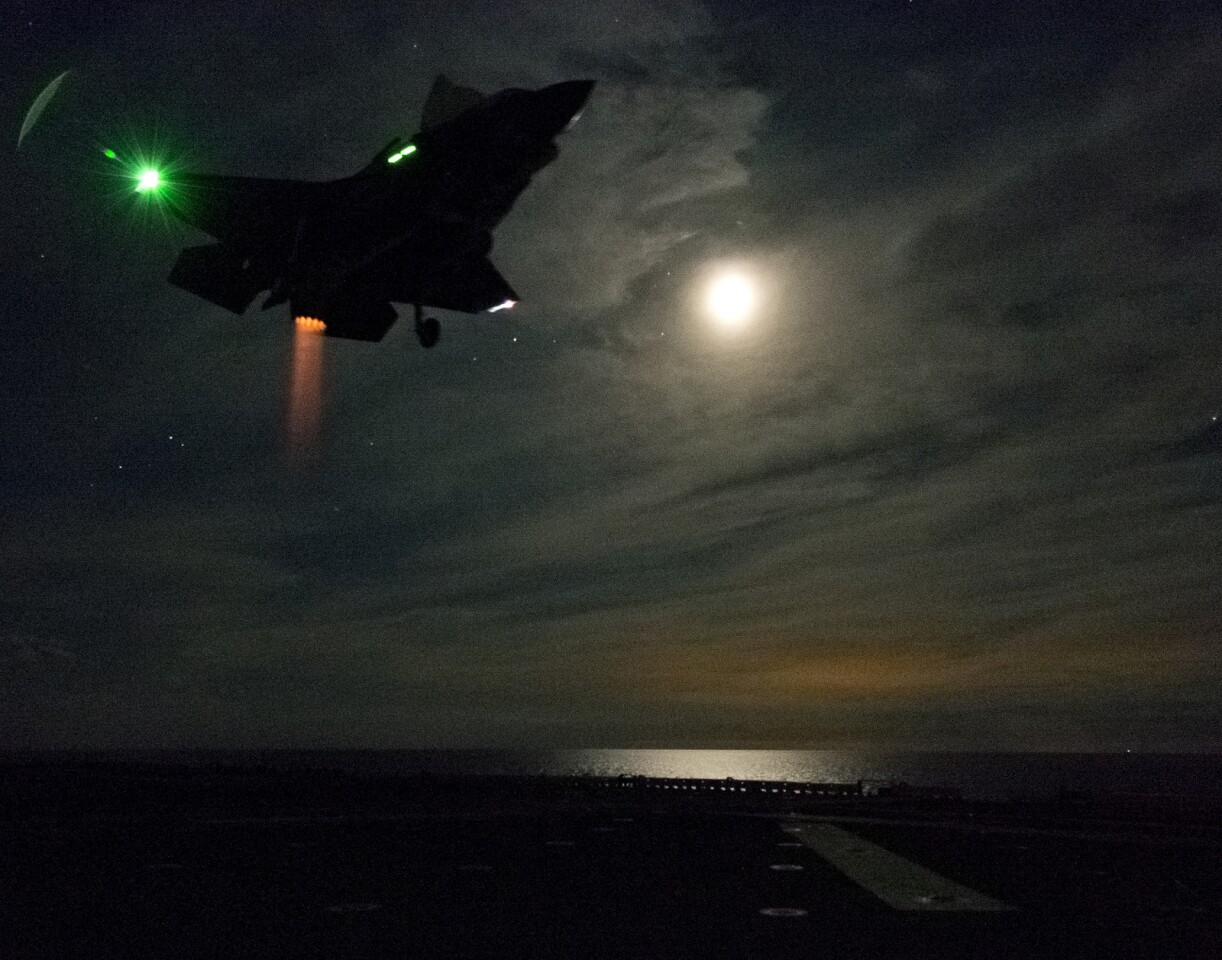 Lt. Col. Russell Clift piloted the F-35B's first night-time at sea vertical landing (Photo: Lockheed Martin)