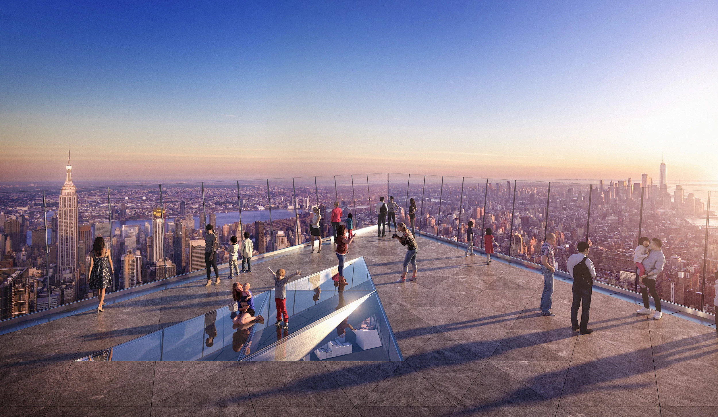 Structurally, the observation deck consists of 3,000 sq ft (278 sq m) of glass, divided into 79 panels