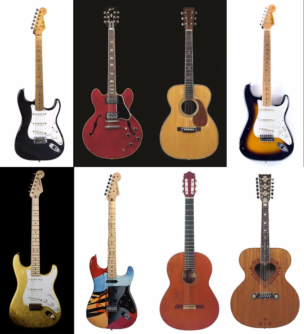Guitars owned by Eric Clapton dominate our list of the most valuable guitars ever sold