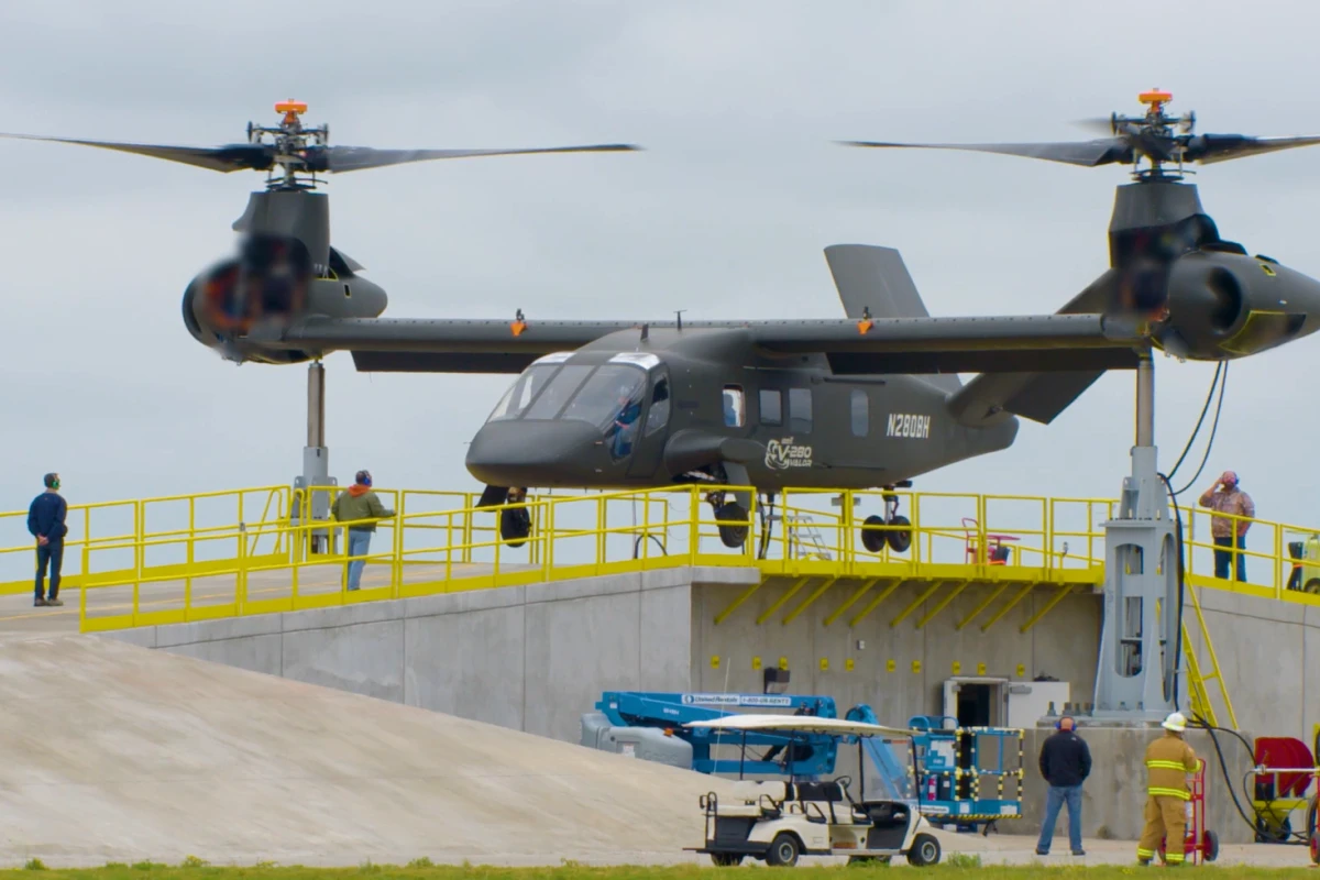 The V-280 Valor reached full RPMs during a tethered ground test