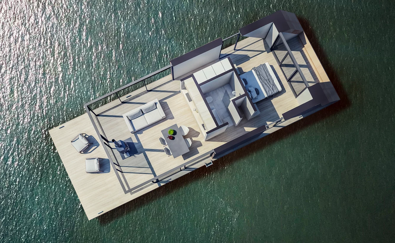 The Naturecrusier and Waerloft floorplan by +31Architects