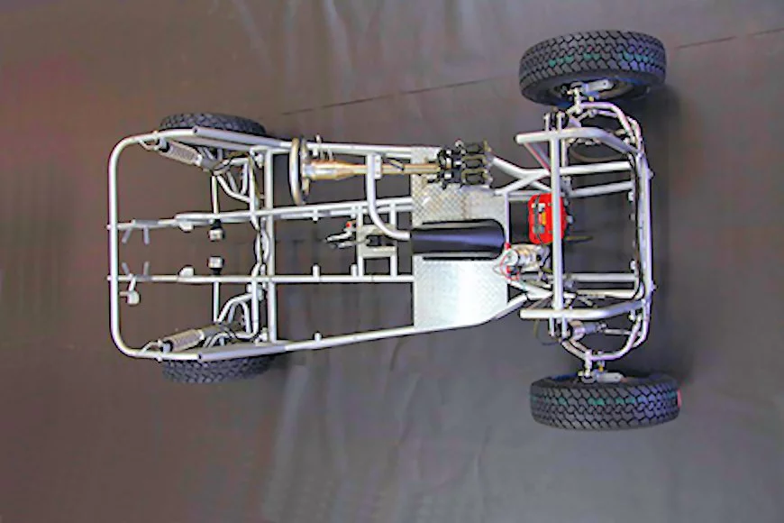 Overhead view of the Panther's custom lightweight chassis (Photo: WaterCar)