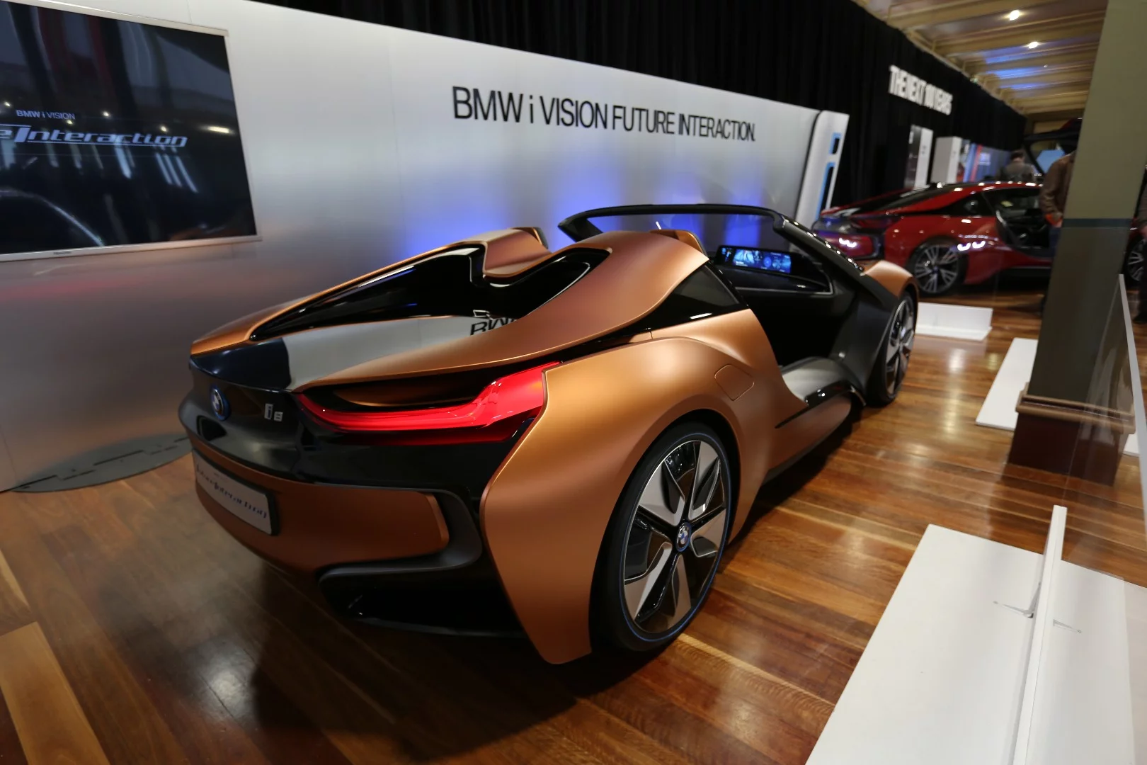 With its hybrid powertrain, carbon chassis and spaceship-styling, BMW's i8 isn't exactly a dinosaur, but given the company's 100th anniversary year, it is now focusing on the next 100 years and the showing of the BMW iVision Future Interaction Concept at Motorclassica is an indication of the vision. The iVision Concept takes the i8 Concept Spyder's dramatic body and packs it full of innovative driver-display tech designed to make it easy for drivers to stay connected with the outside world, without being overwhelmed with information.