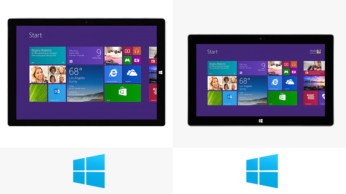 Both tablets run Windows 8.1 Pro
