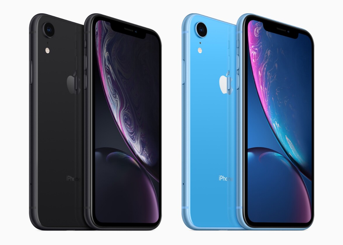 The iPhone XR comes in six hues: White, black, blue, coral, yellow and red