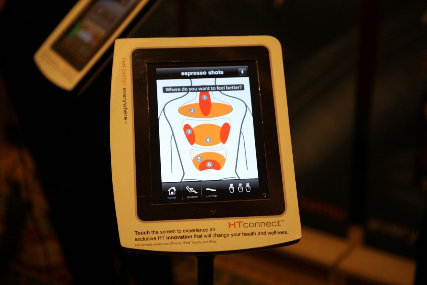 The HT-Connect app allows users to target problem areas