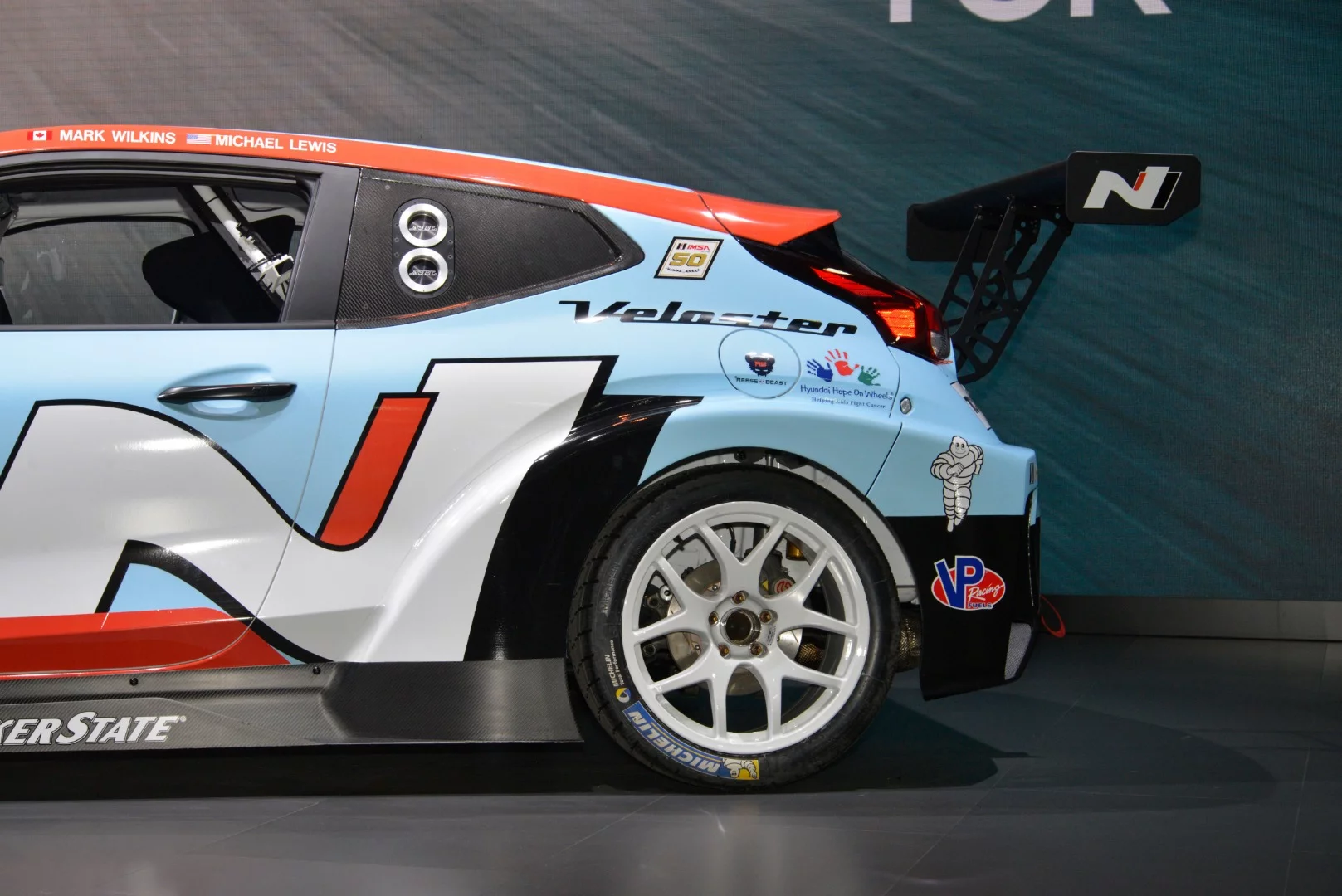 A look at the rear half of Hyundai's Veloster N TCR Race Car