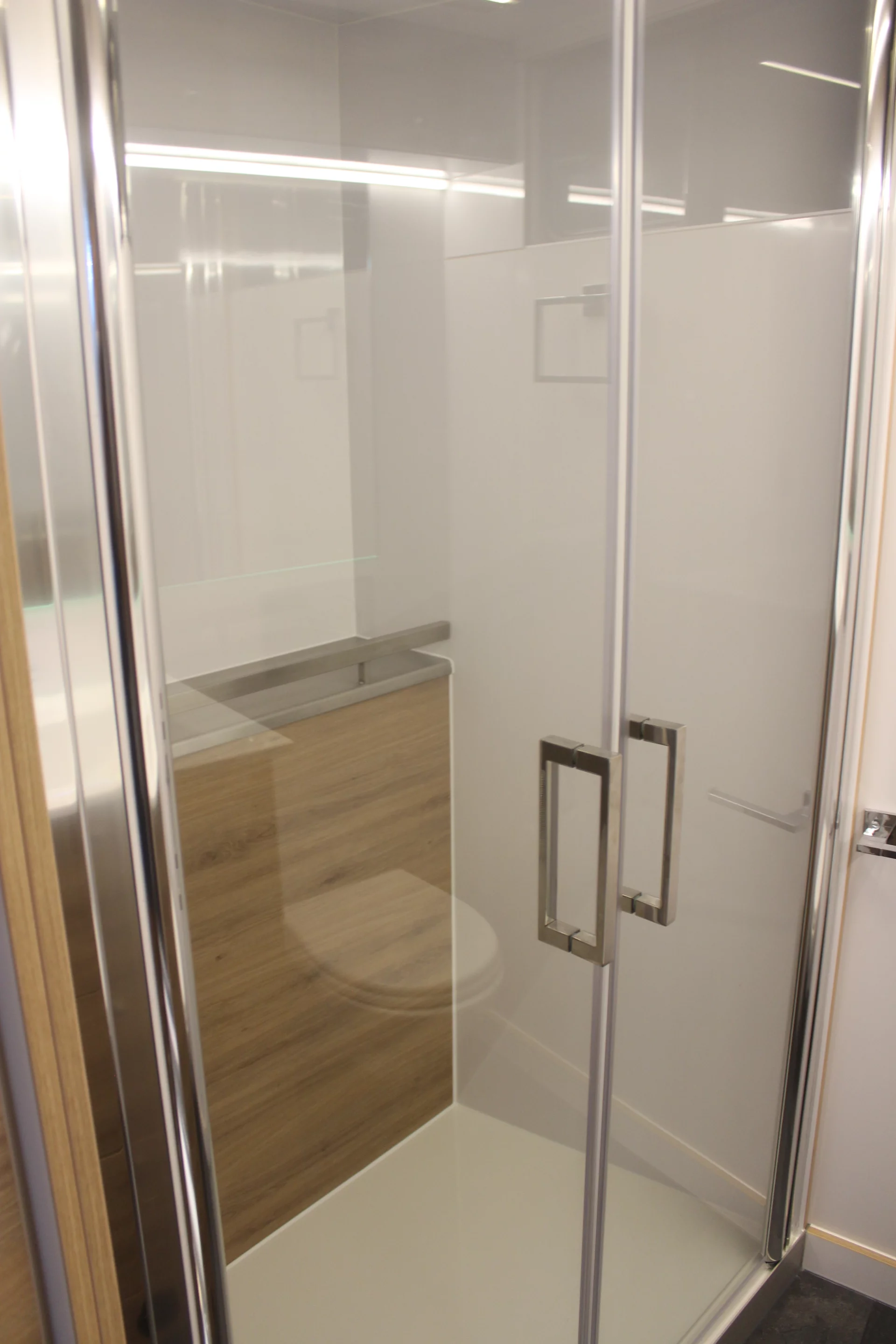 Shower with glass door