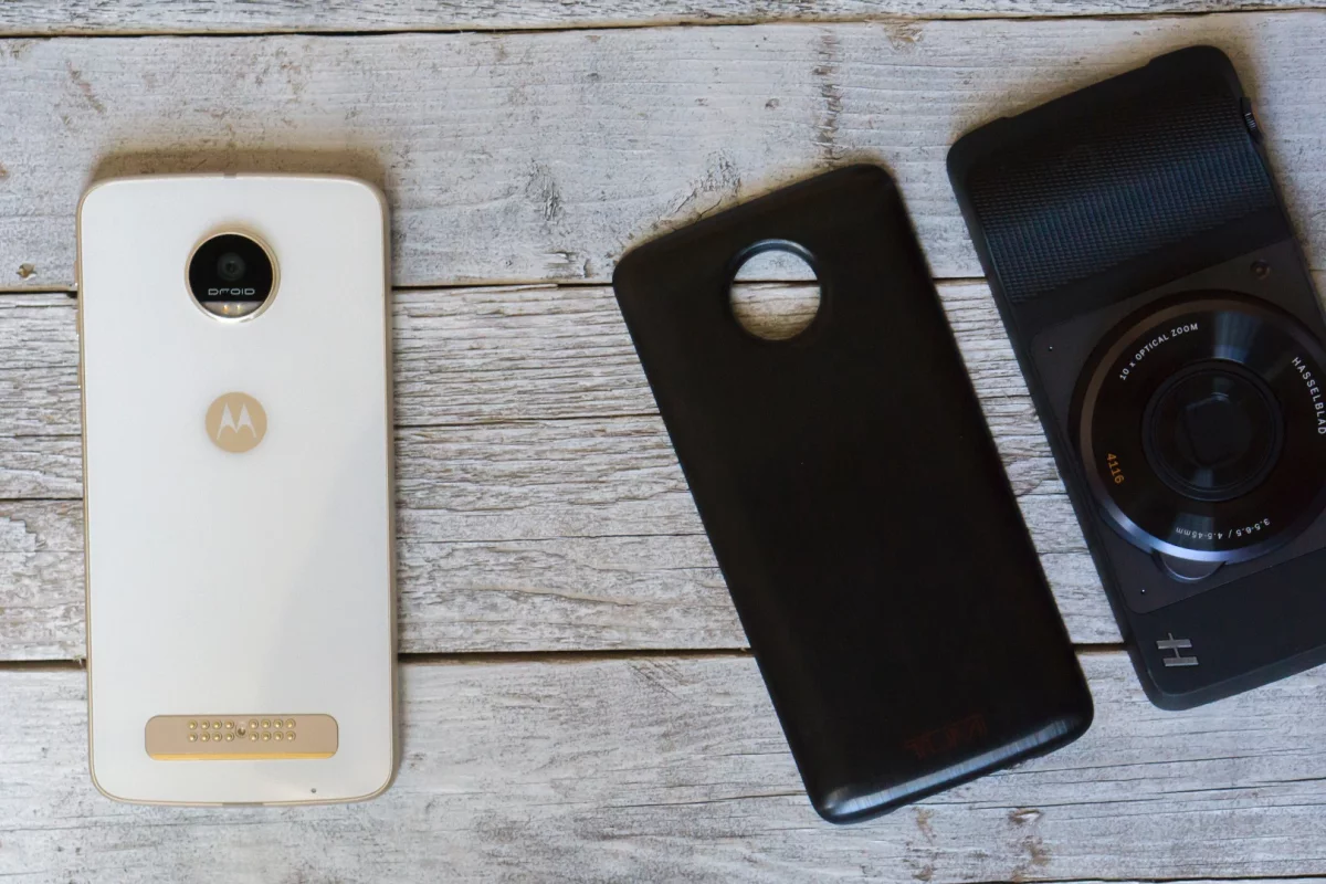 The Moto Z Play, with a couple of Moto Mods