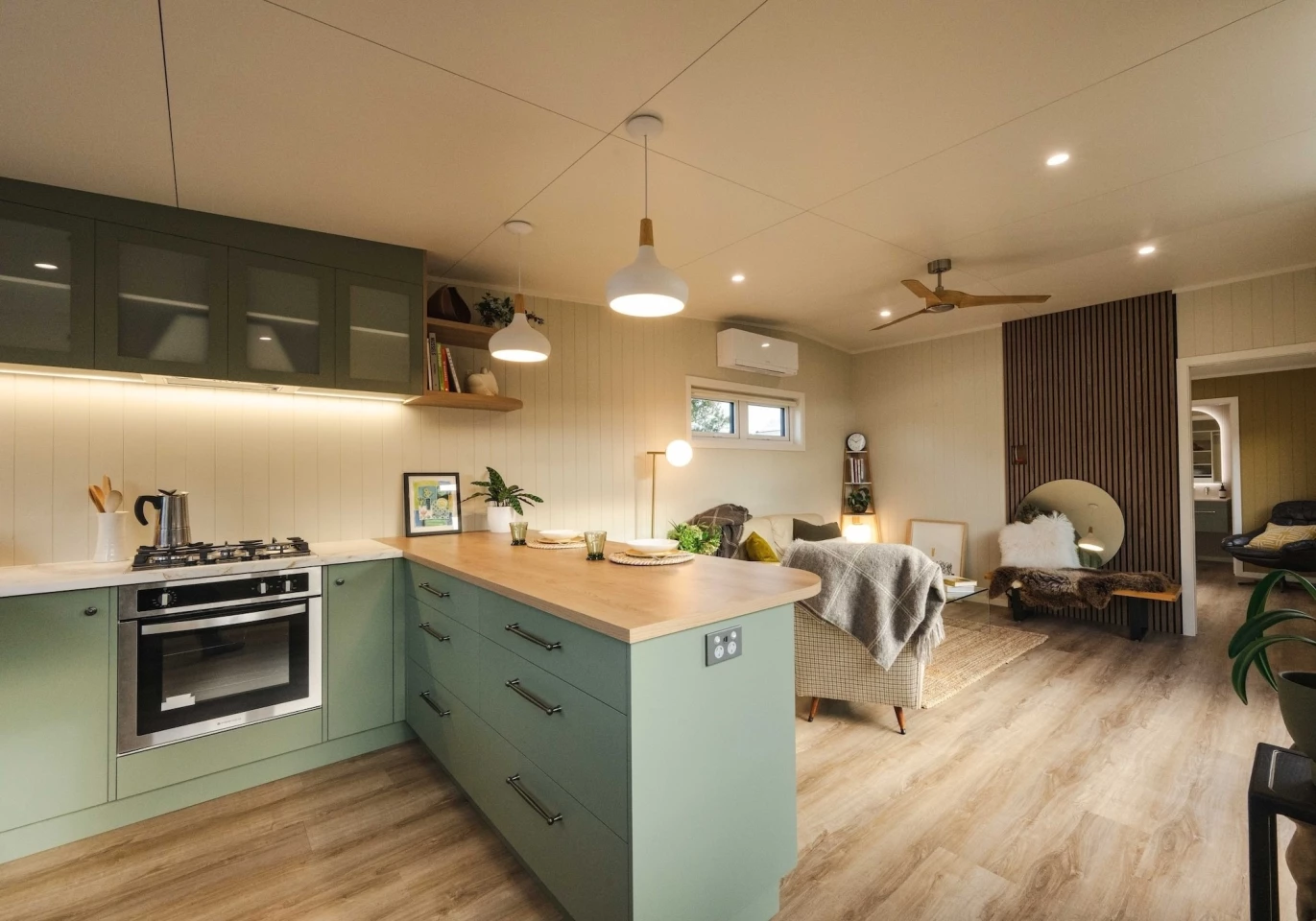 The English Garden's interior is all arranged on one floor, and is very open and spacious