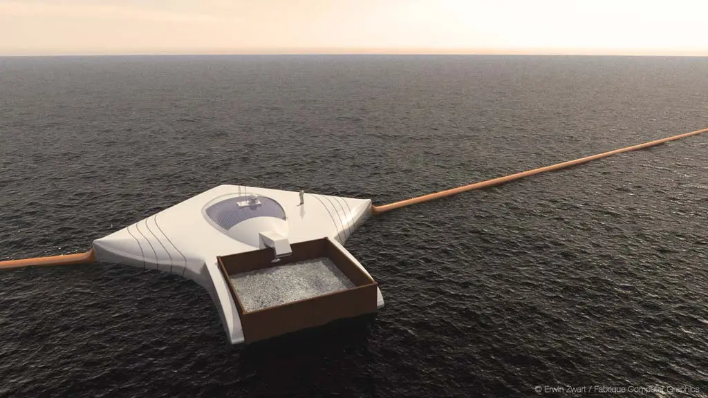 The station could collect the plastic as the ocean moves around it