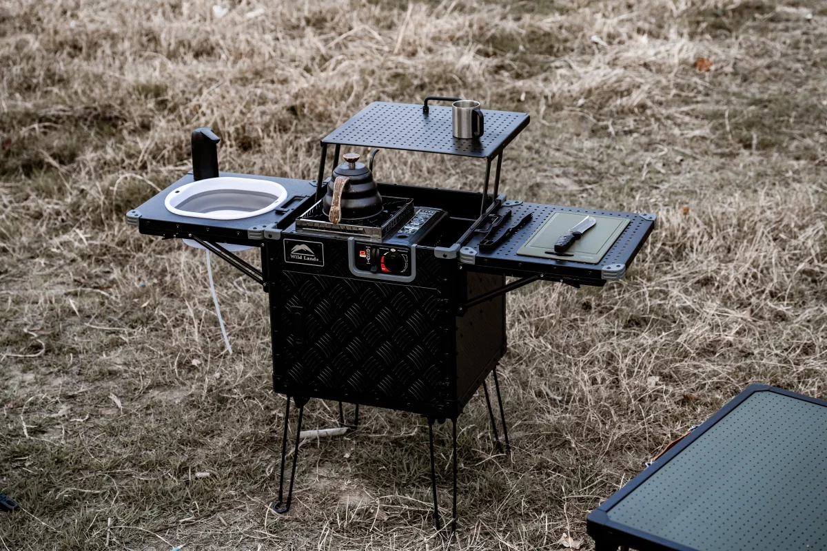 The Cinch Wild Land Kitchen Cruiser delivers RV-style cooking in an easy-carry module