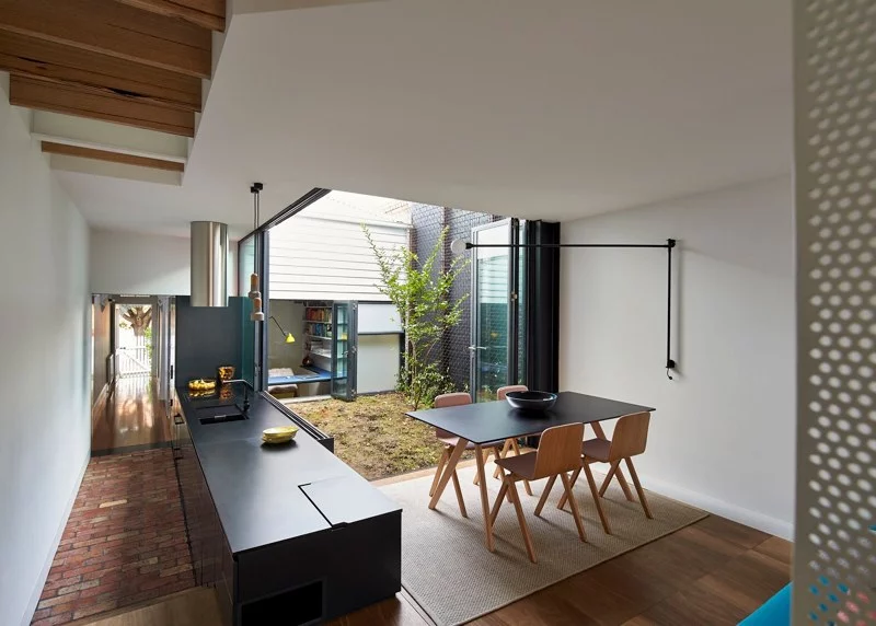 The extension created an additional floor to the formerly single-story home