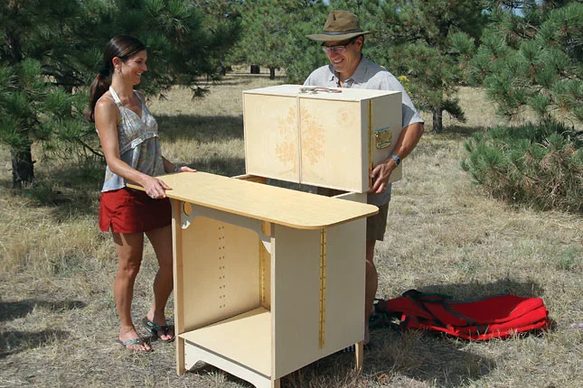 The Summit Traveler includes a lower cabinet and counter