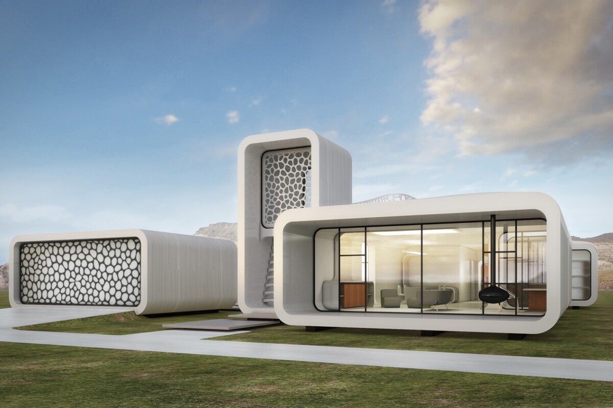 The design of the office building that will be constructed using 3D printing technology