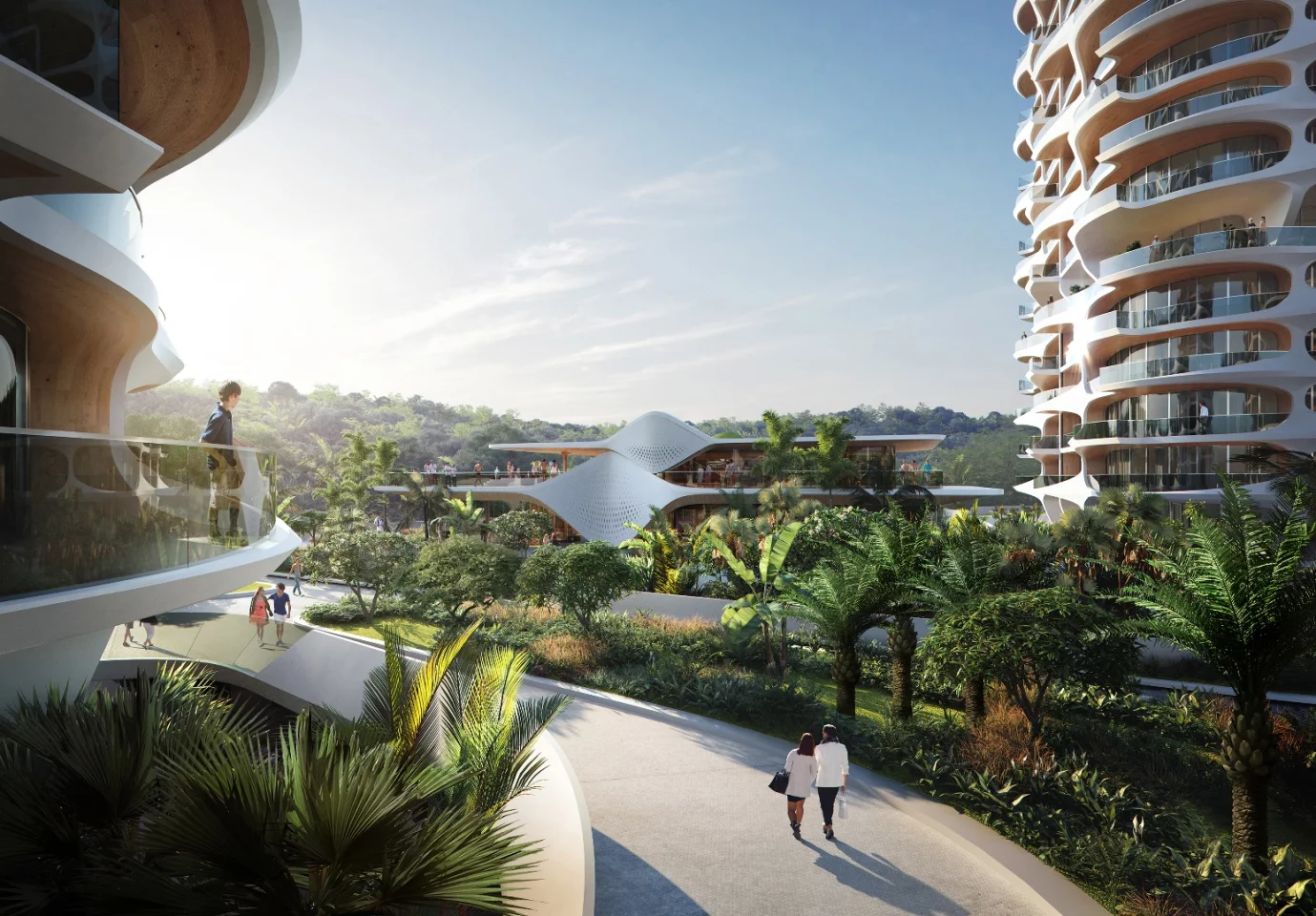 Alai’s design consists of a cluster of residential buildings and an integrated system of platforms and walkways
