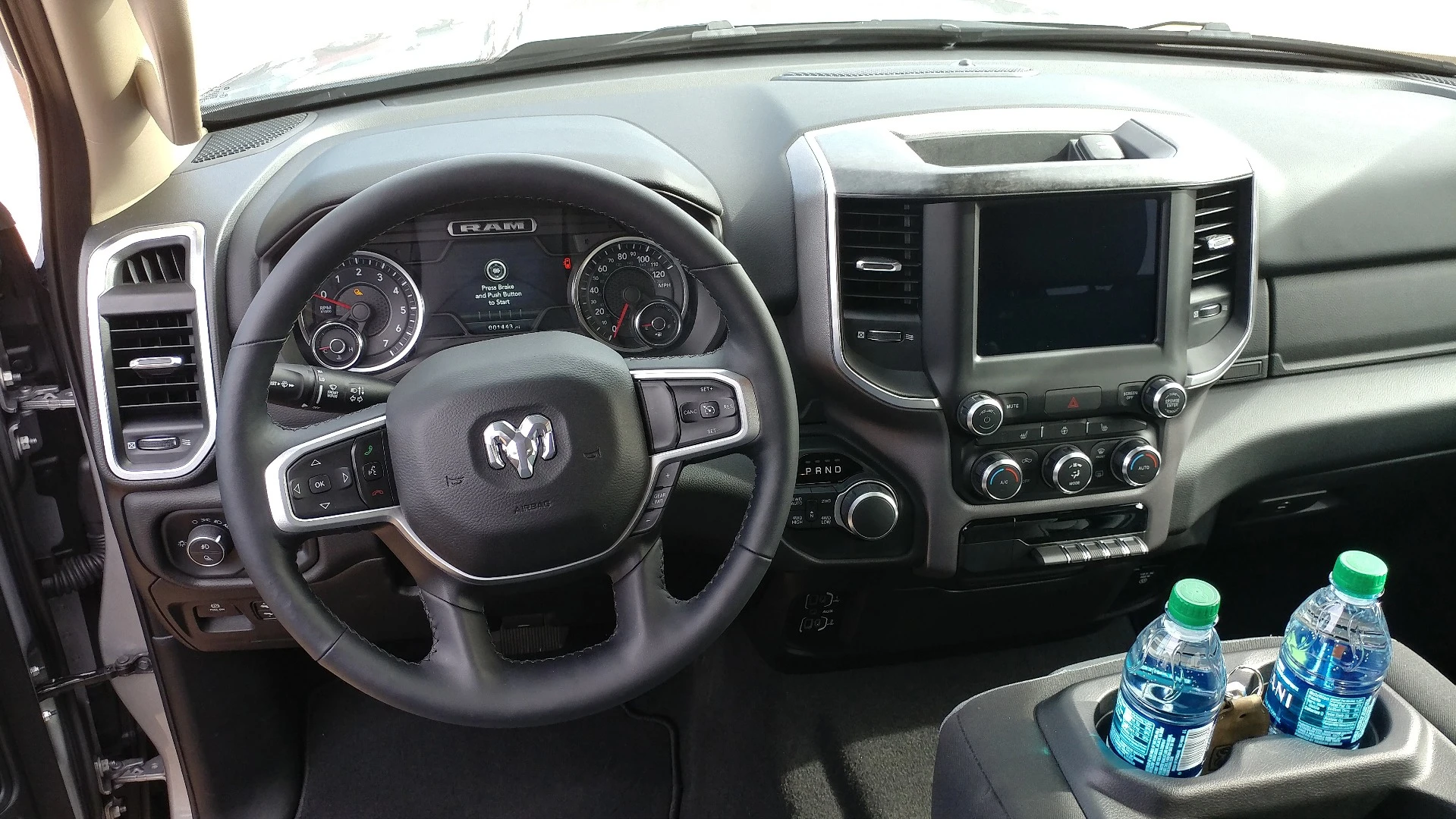 The interior of the 2019 Ram 1500 Big Horn is simple and workaday without being boring or cheap