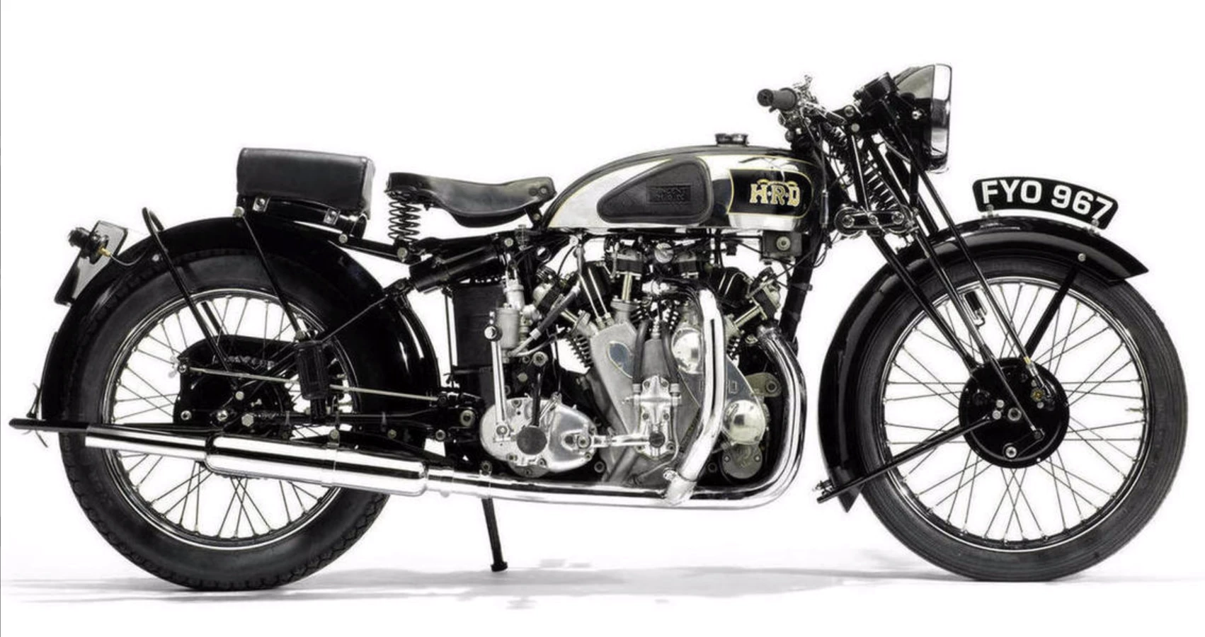 This bike is world record material, as pre-war Vincent-HRD Rapides embody the joint properties of being very advanced technologically for the era, and made in very limited quantities. Opinions vary on how many were made but most agree the final tally was in the high seventies, being just a handful more than the equally sought-after Crocker V-twins being made across the pond at the same time. A few weeks ago, a Crocker set a record for the marque at the E.J. Cole Collection auction, and this Vincent-HRD Series-A Rapide too could set a new record for the illustrious Vincent-HRD marque.