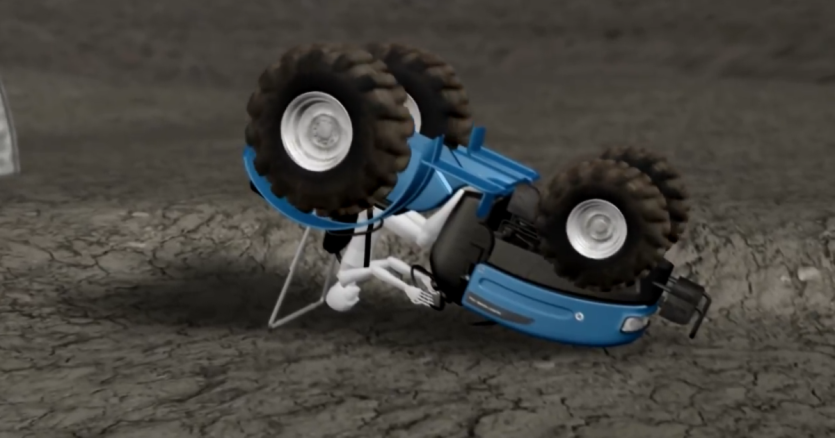 Automatic rollover protection system stays down until it's time to roll