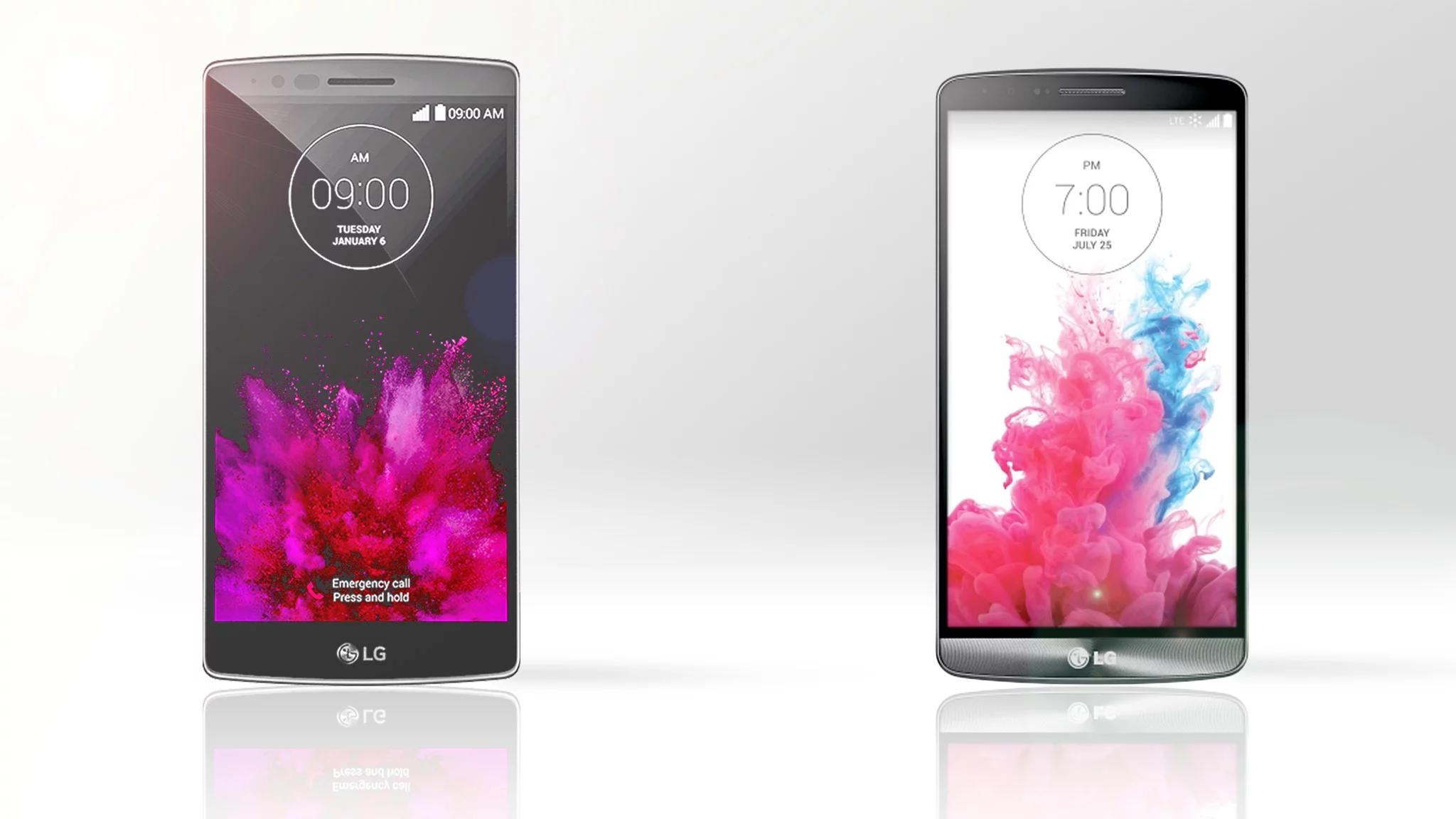 Gizmag compares the features and specs of the curved LG G Flex 2 (left) and flagship G3