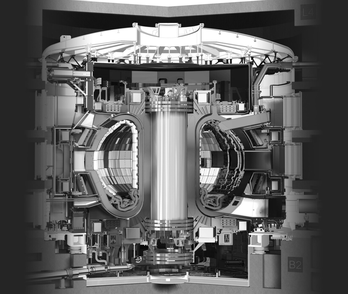 A schematic of the ITER tokamak reactor