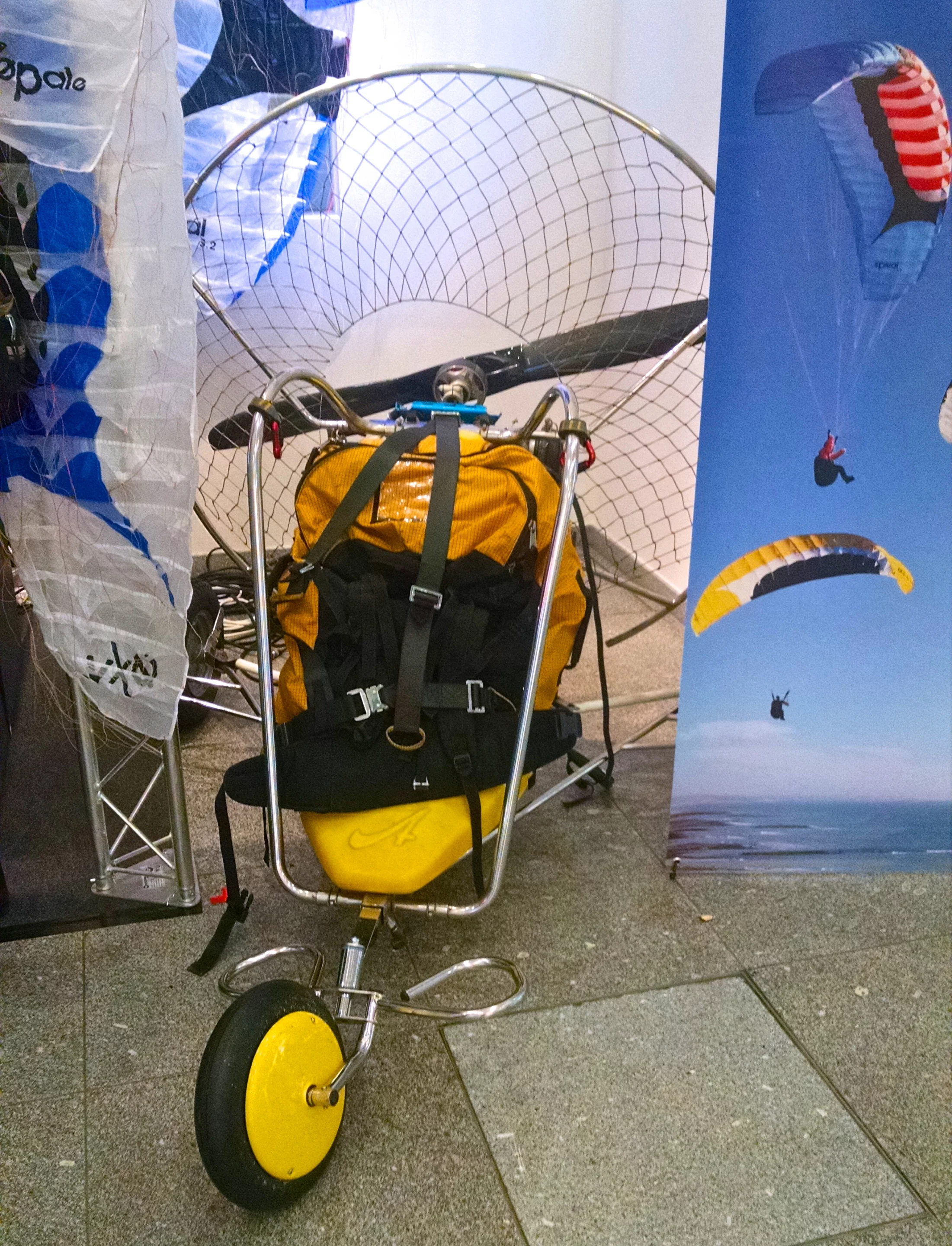 A full-sized paramotor at Opale's booth (Photo: C.C. Weiss/Gizmag)