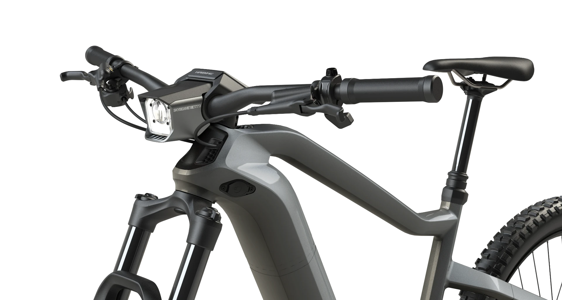 Haibike Flyon: Skybeamer LED light comes in several flavors including a 5,000 lumen monster