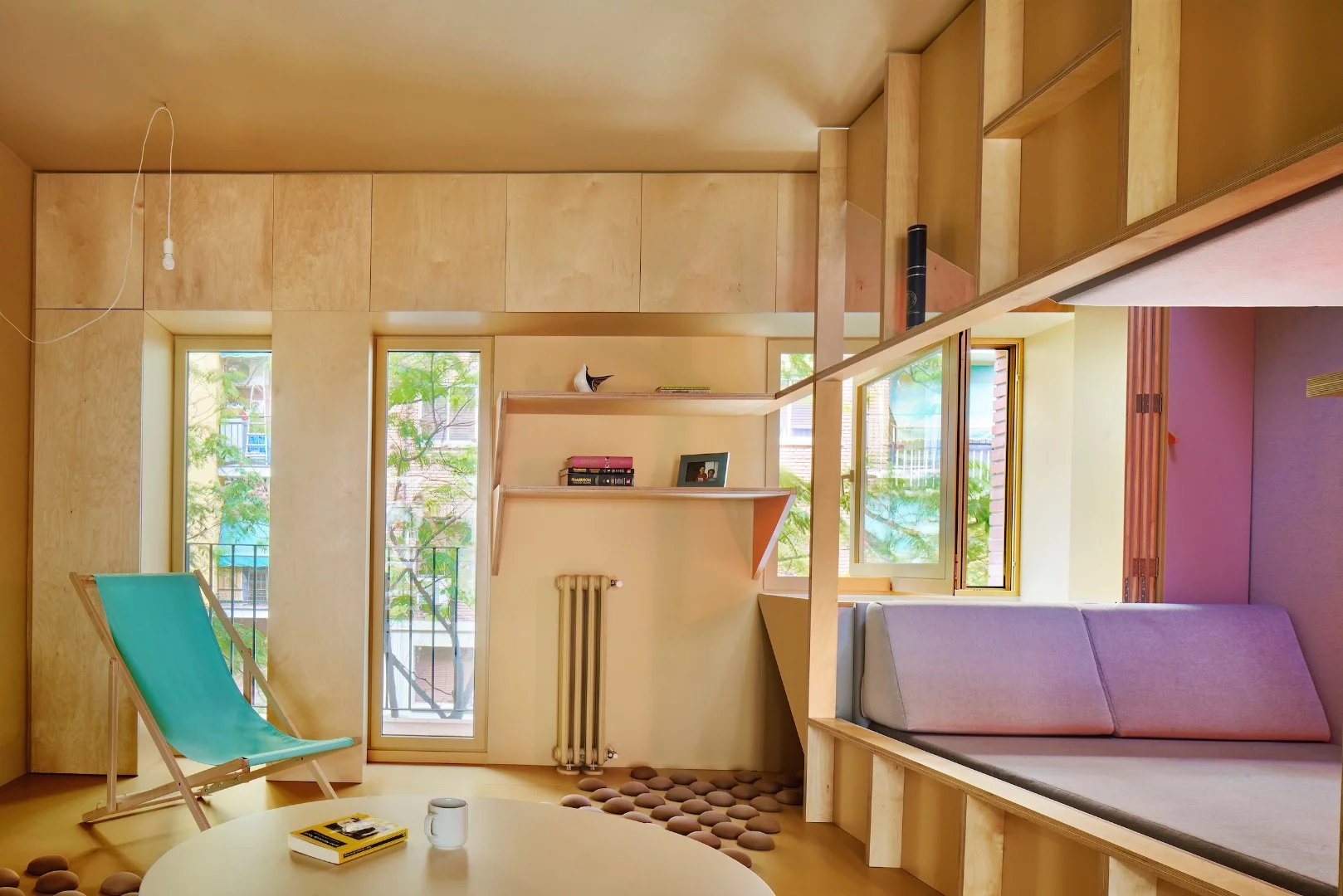 The apartment features a "sleeping pod" as well as a main bedroom