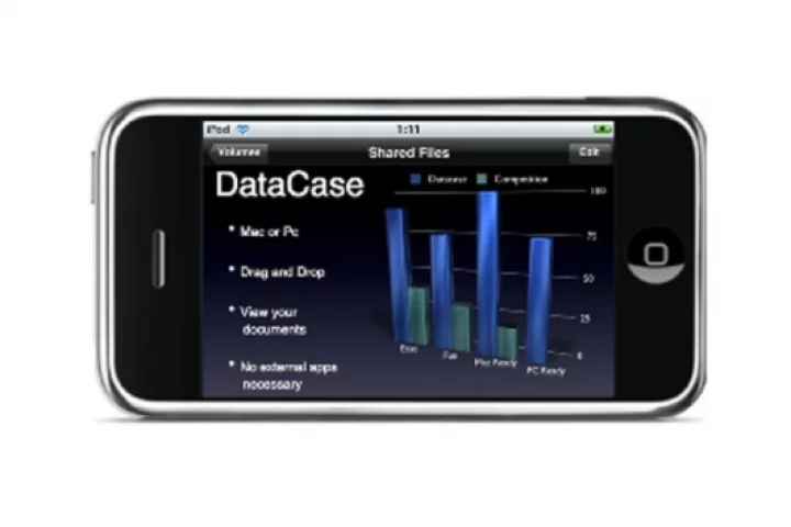 DataCase allows consumers to turn their iPhone or iPod Touch into a hand held wireless drive
