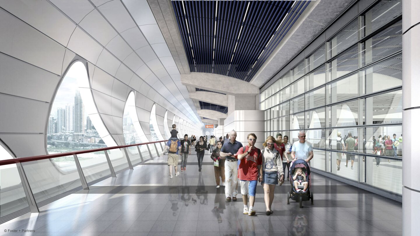 Colonnade in the Kai Tak Cruise Terminal (Image: Foster + Partners)