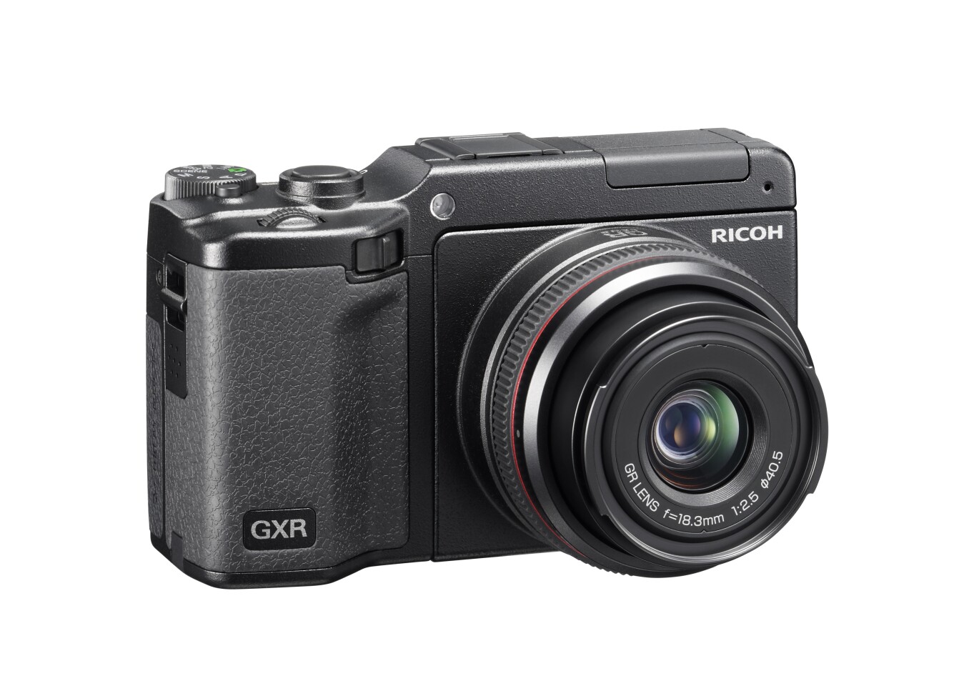 The GR LENS A12 28 mm F2.5 unit and GXR body