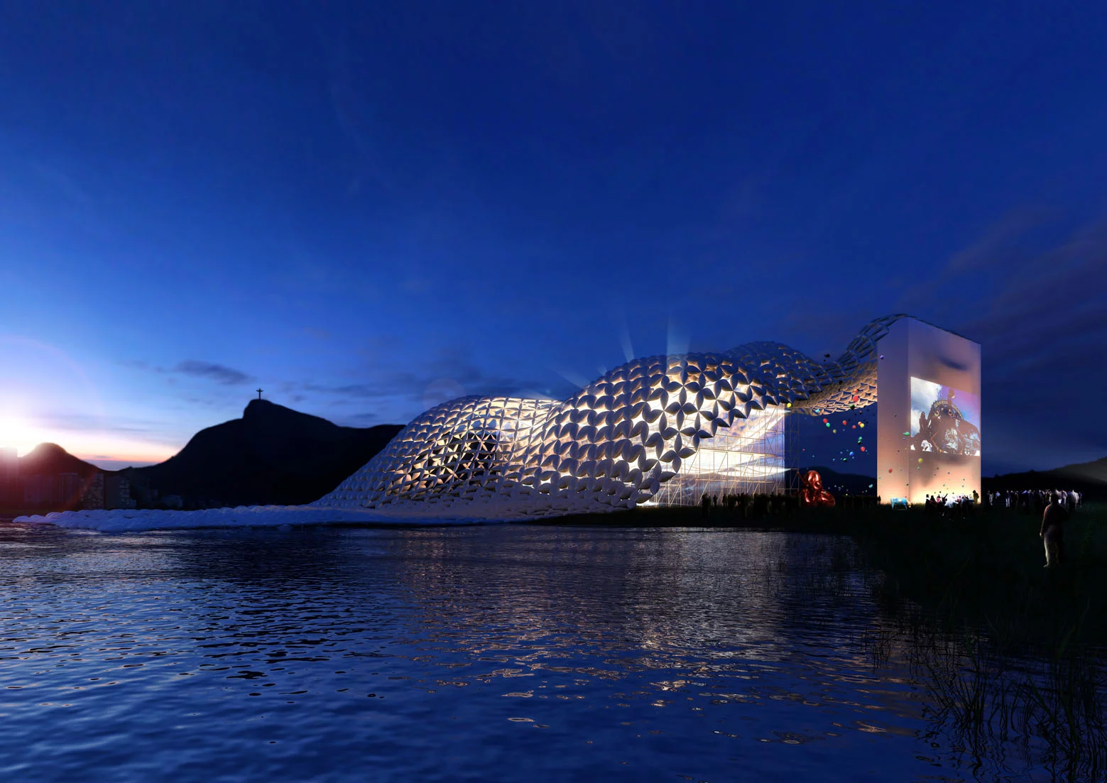 The Mobile Cultural Mobilizarte is a three-part inflatable portable pavilion