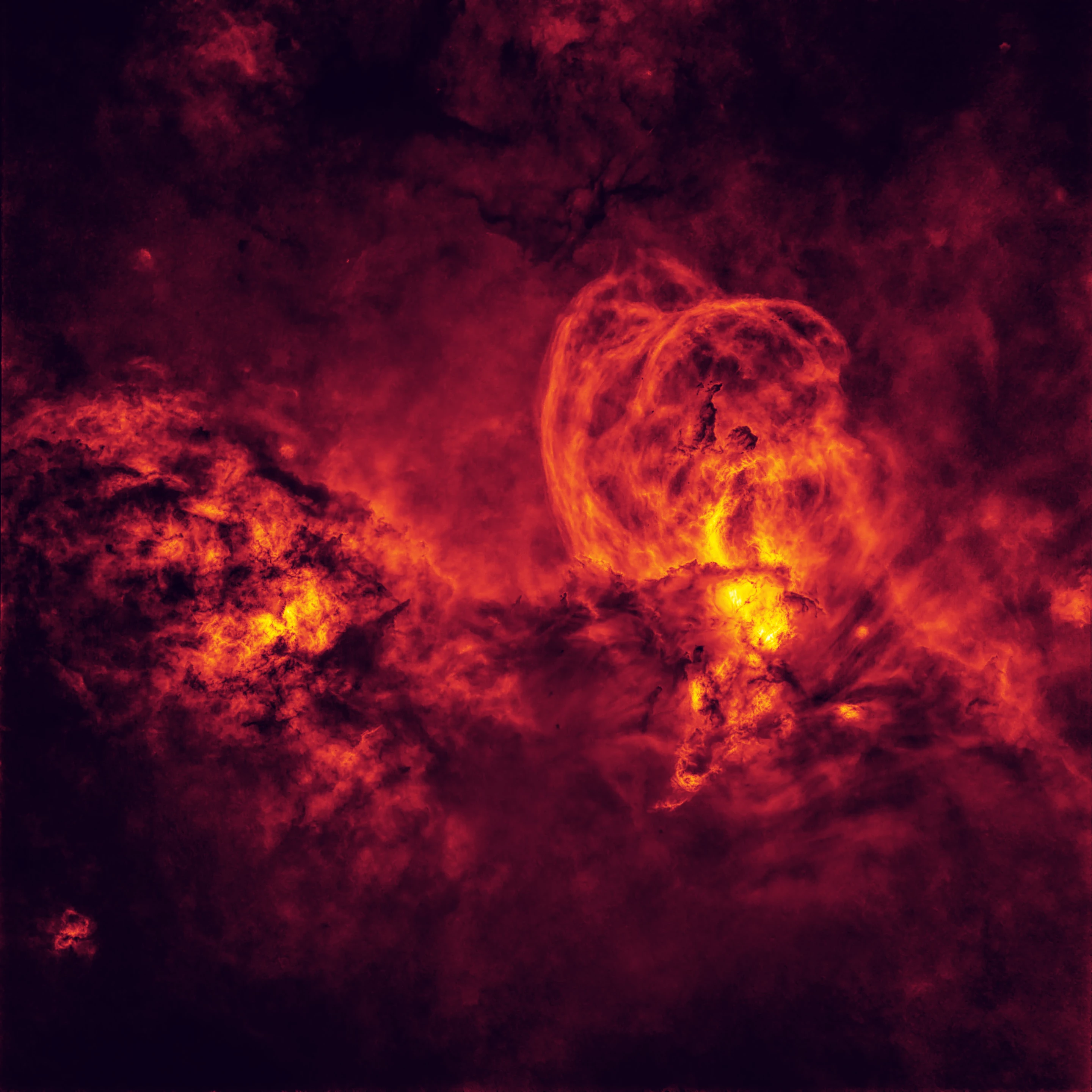 Winner - Stars and Nebulae. Cosmic Inferno. NGC 3576 is a well-known nebula in southern skies, but is shown here without any stars